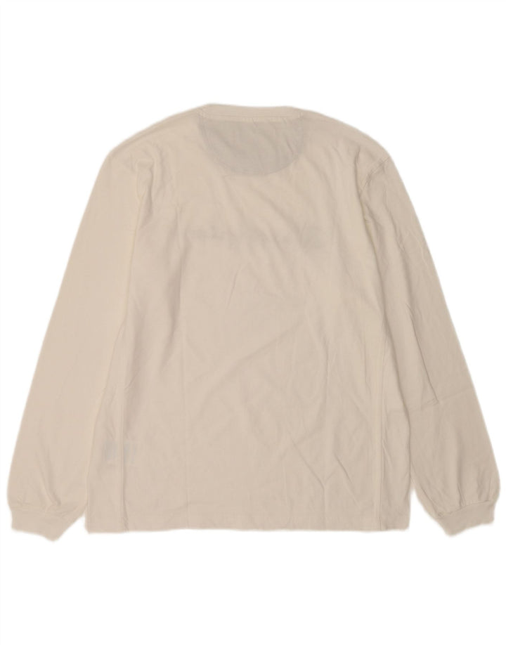 Champion masculino gráfico top manga longa XL algodão branco