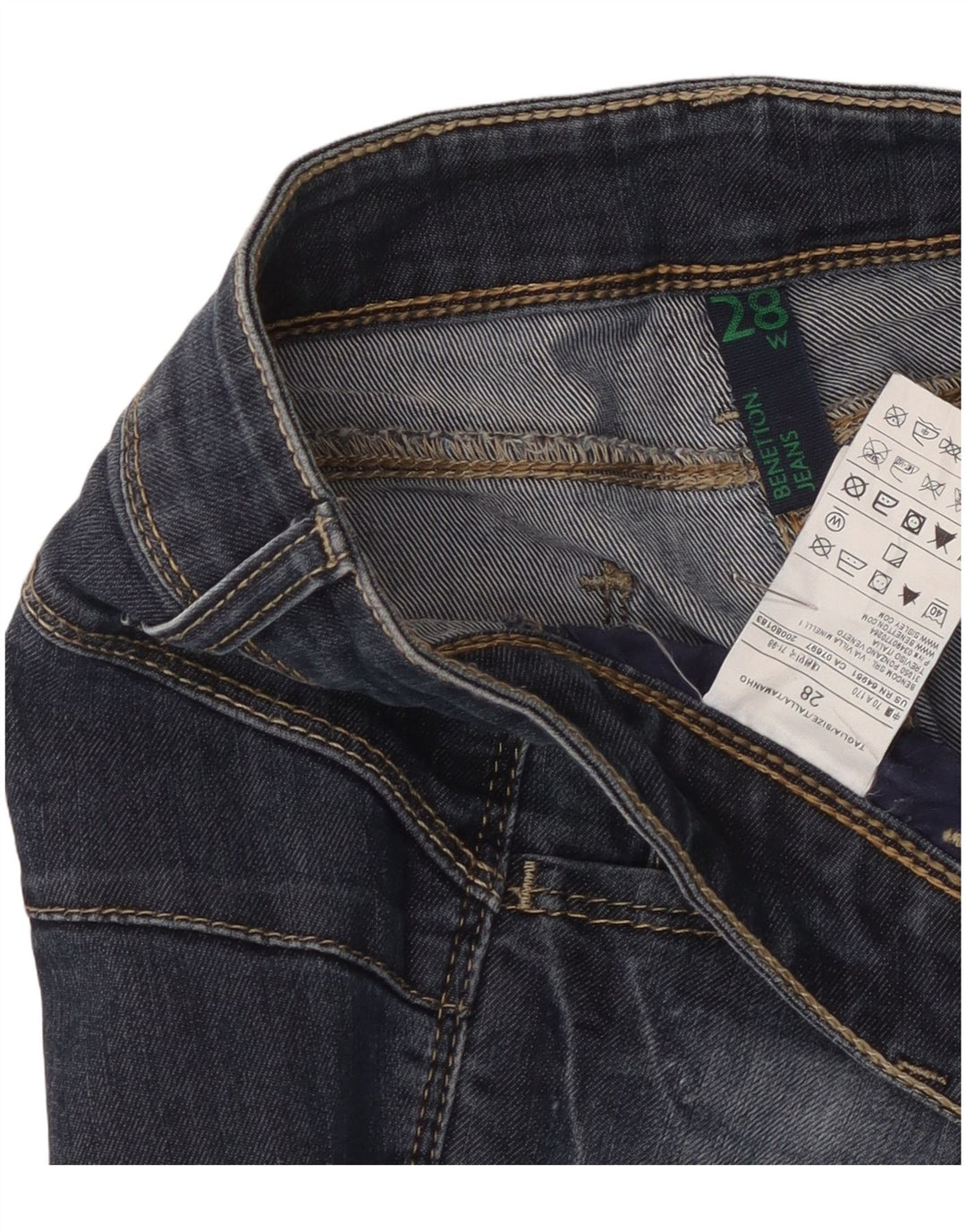 Benetton Calça Jeans Feminina Bootcut W28 L30 Azul