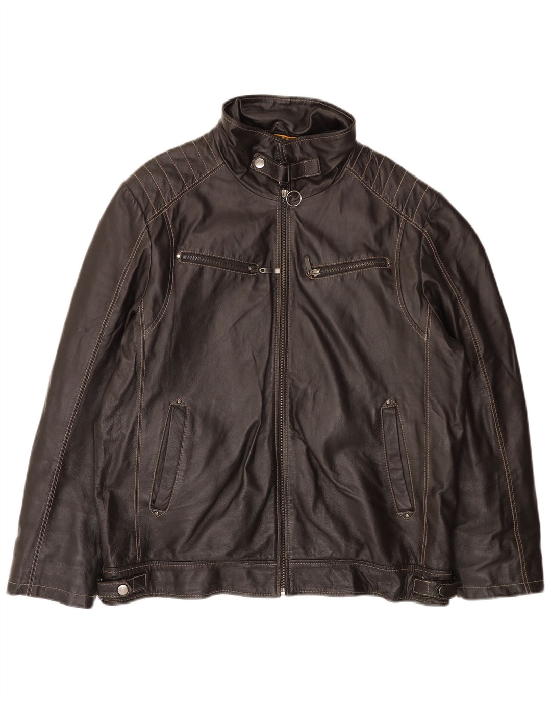 Jaqueta de couro masculina KARTEL UK 38 couro marrom médio