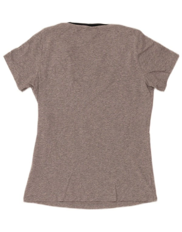 Camiseta feminina Trussardi Jeans com estampa gráfica UK 10 pequena cinza floral