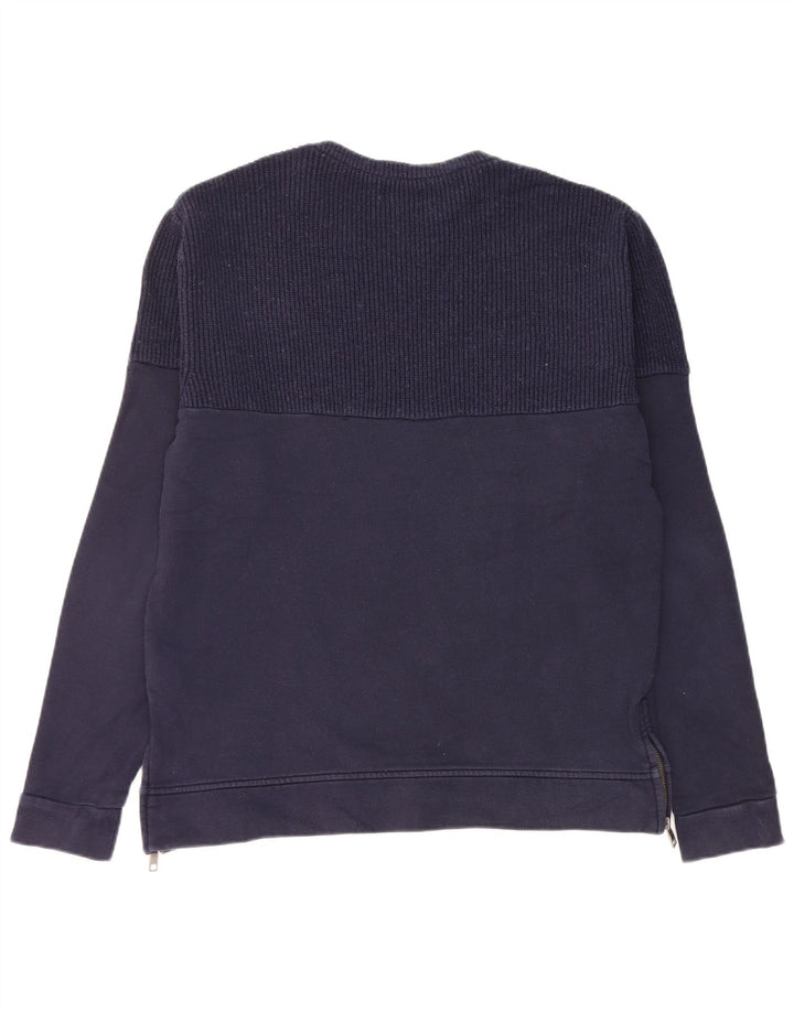 Zara moletom masculino jumper grande algodão azul marinho