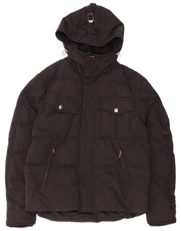 Jaqueta masculina acolchoada com capuz Brema IT 46 pequena poliamida preta
