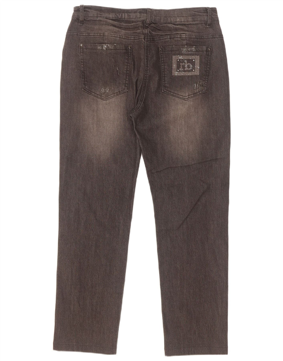 Calça jeans reta feminina Roccobarocco W32 L28 algodão preto