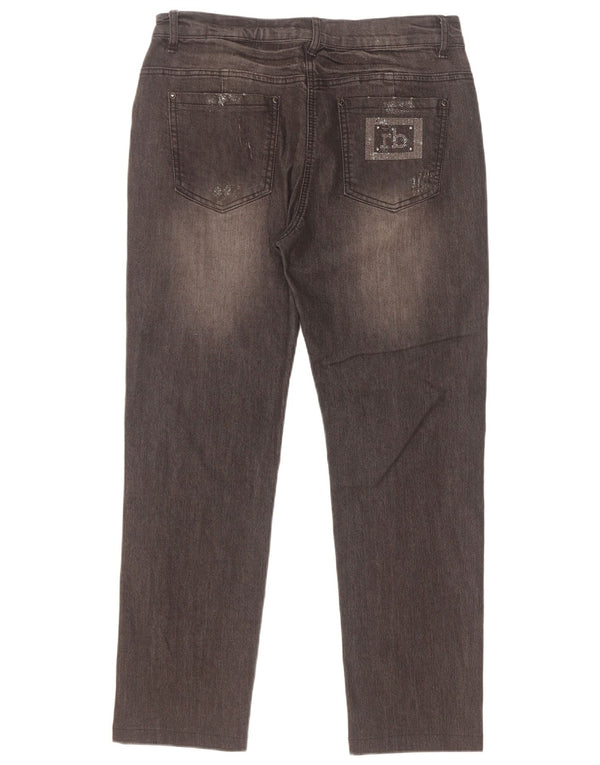 Roccobarocco Womens Straight Jeans W32 L28 Black Cotton