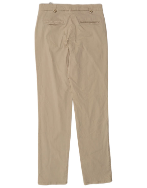Calça chino reta feminina Marks & Spencer UK 10 pequena W27 L30 bege