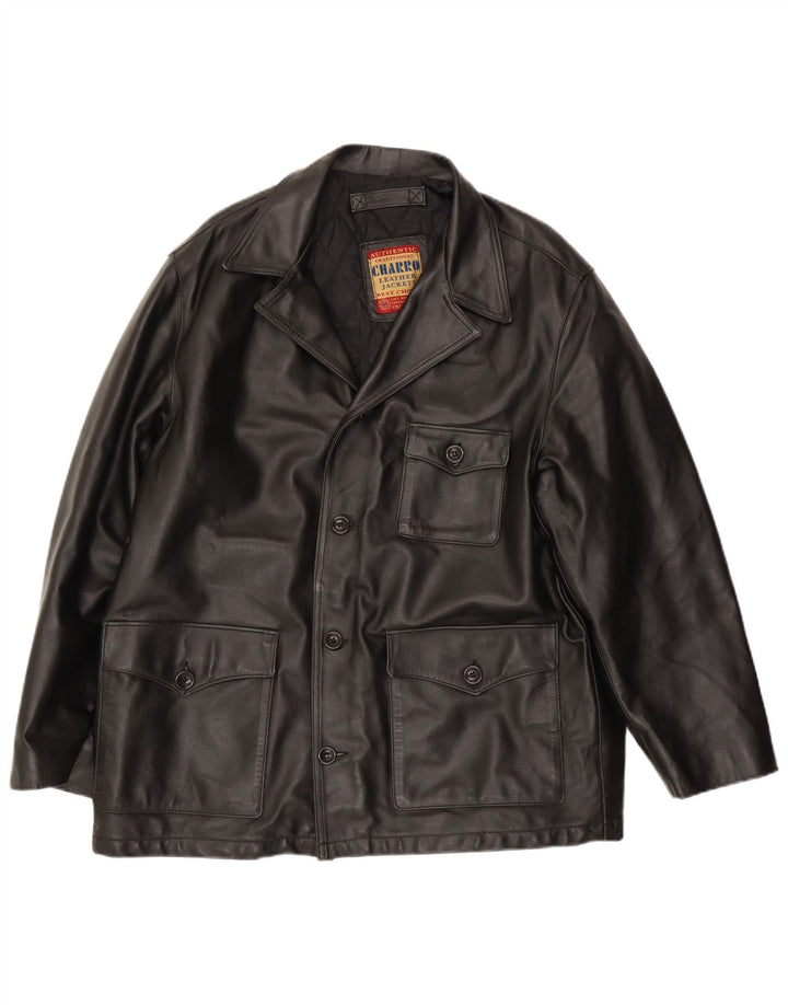 Casaco de couro masculino Charro UK 42 XL couro preto
