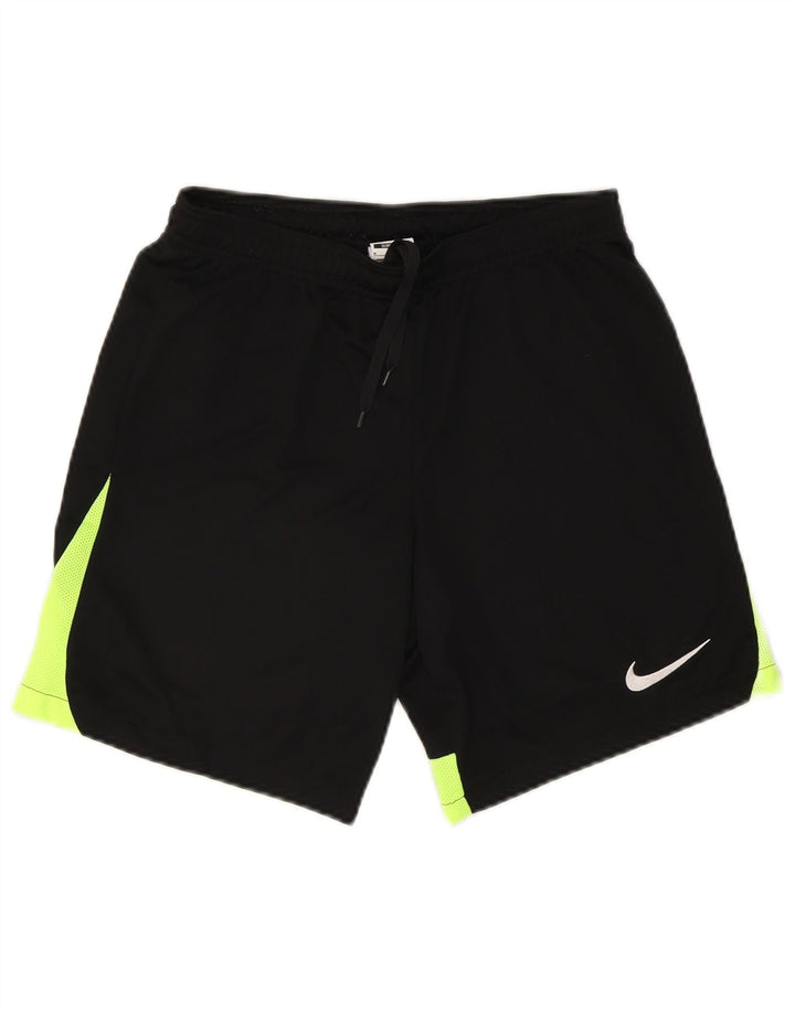 Shorts esportivos masculinos Nike Dri Fit Slim Fit médio preto colorblock poliéster
