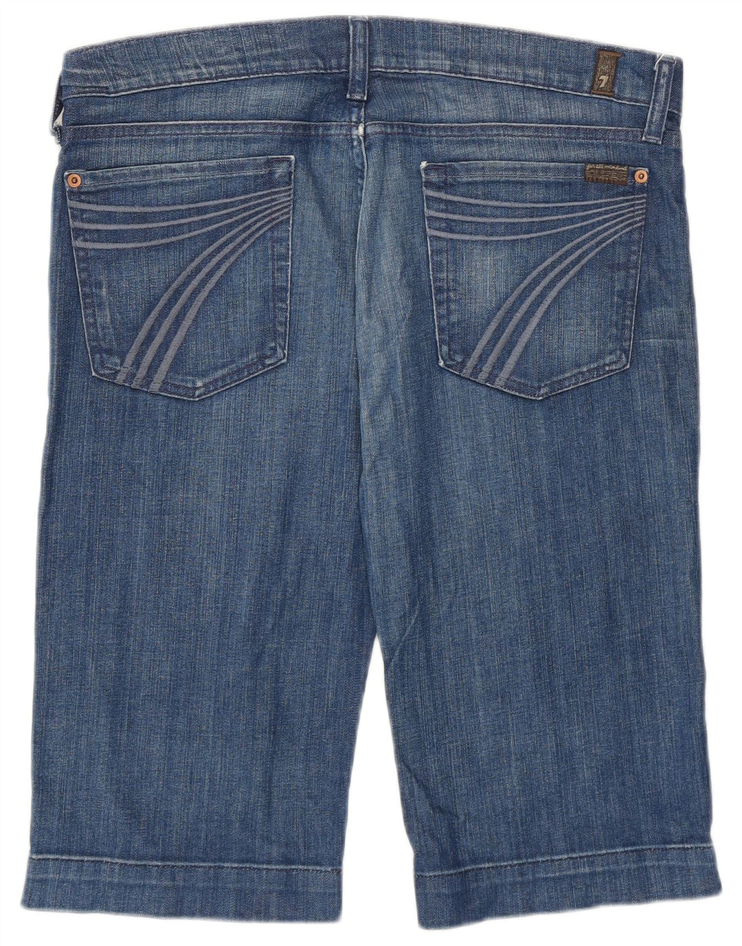 7 For All Mankind Shorts jeans feminino W31 algodão azul médio