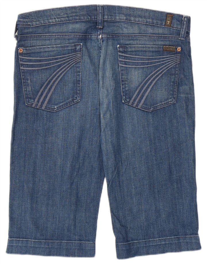 7 For All Mankind Shorts jeans feminino W31 algodão azul médio