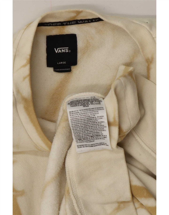 Vans Mens Graphic Moletom Jumper Grande Off White Tie Dye Algodão