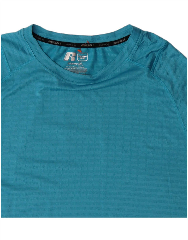 Camiseta masculina RUSSELL ATLÉTICA Top 2XL poliéster listrado azul