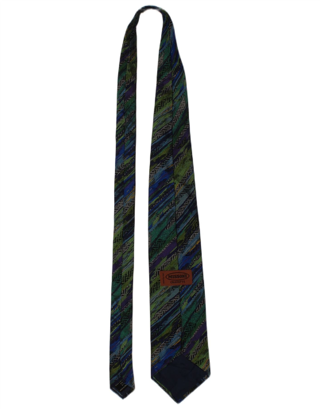 Gravata masculina Missoni Cravatte tamanho único de seda geométrica multicolorida
