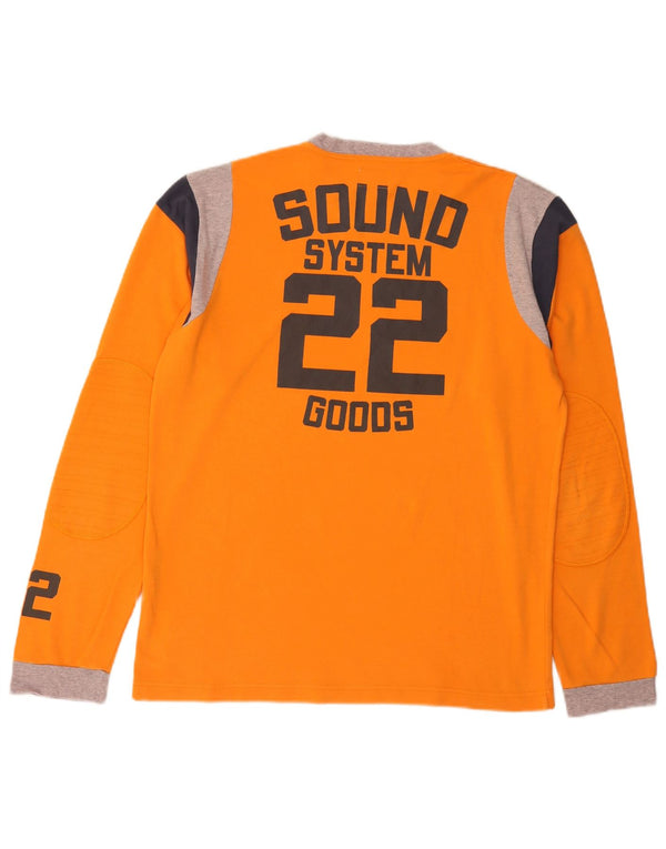 Rifle Mens Graphic Top Manga Longa XL Laranja Algodão