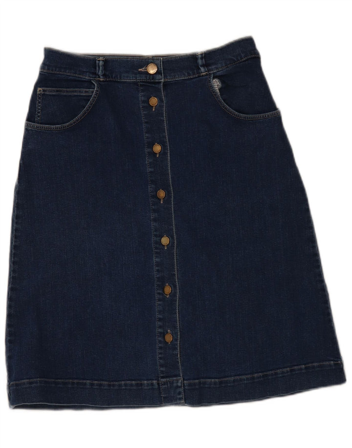 Saia jeans feminina Massimo Dutti EU 40 médio W30 algodão azul marinho