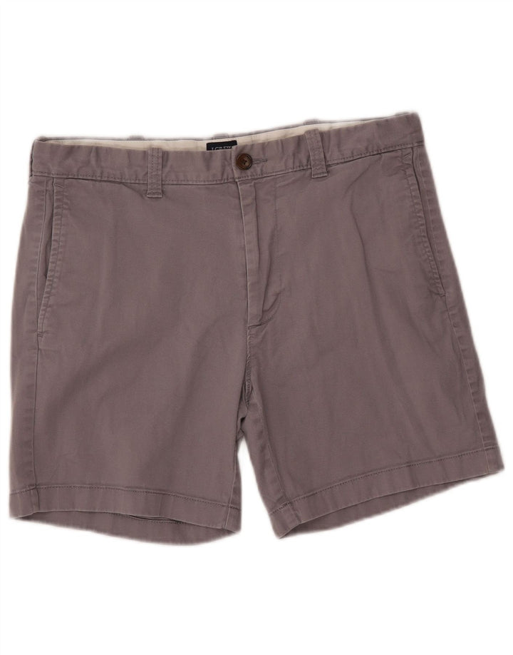 J. CREW Mens Chino Shorts W32 Algodão Cinza Médio