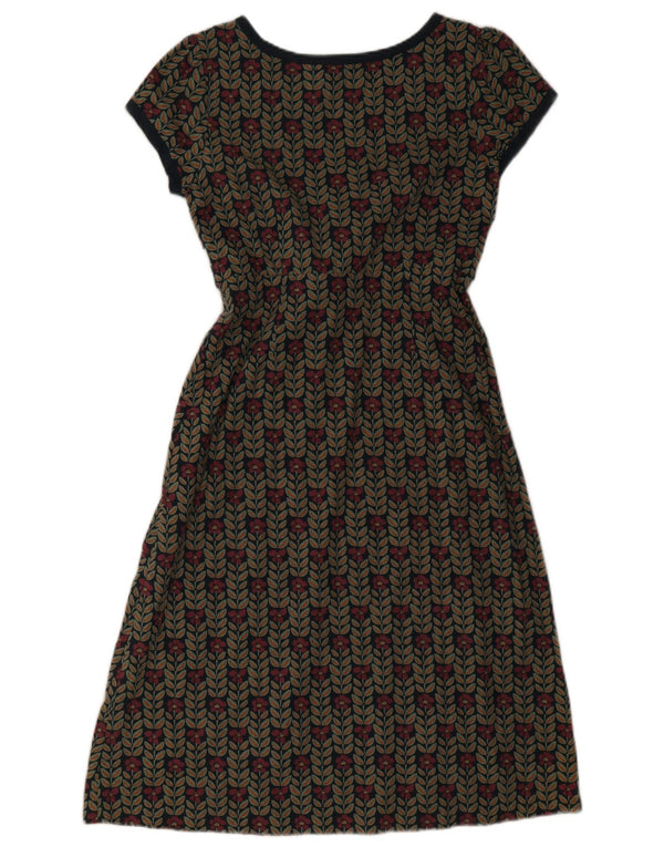 Vestido feminino Seasalt A-Line UK 10 pequeno algodão floral azul marinho
