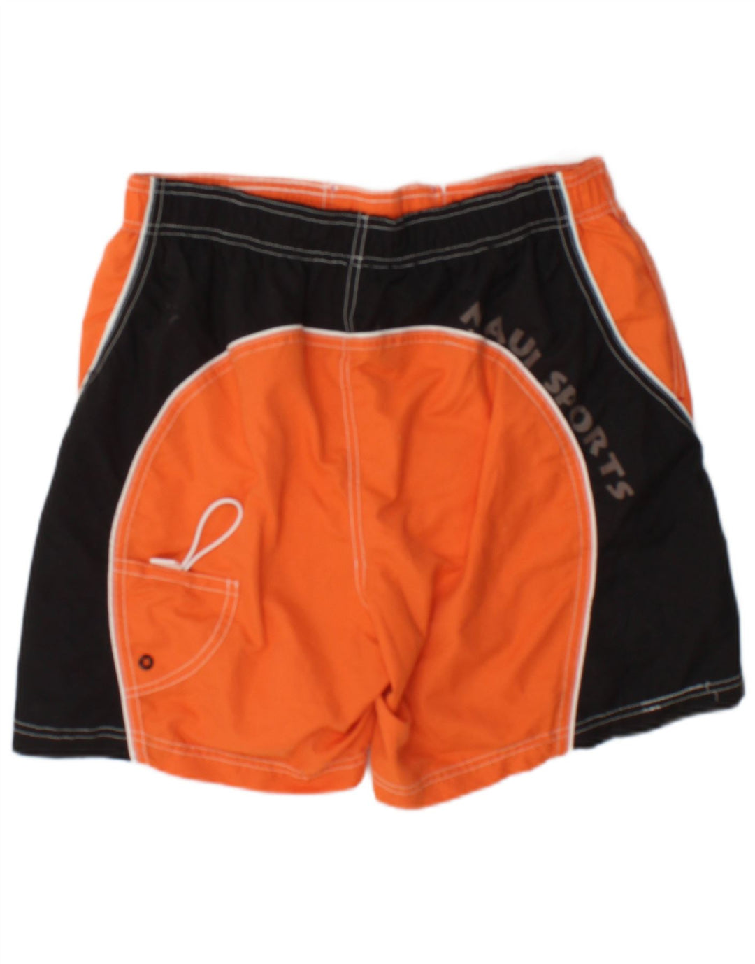 Maui and Sons Shorts de natação masculino grande laranja colorblock poliéster