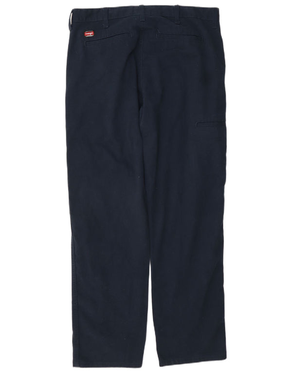 Calça cargo Wrangler masculina reta W34 L32 algodão azul marinho