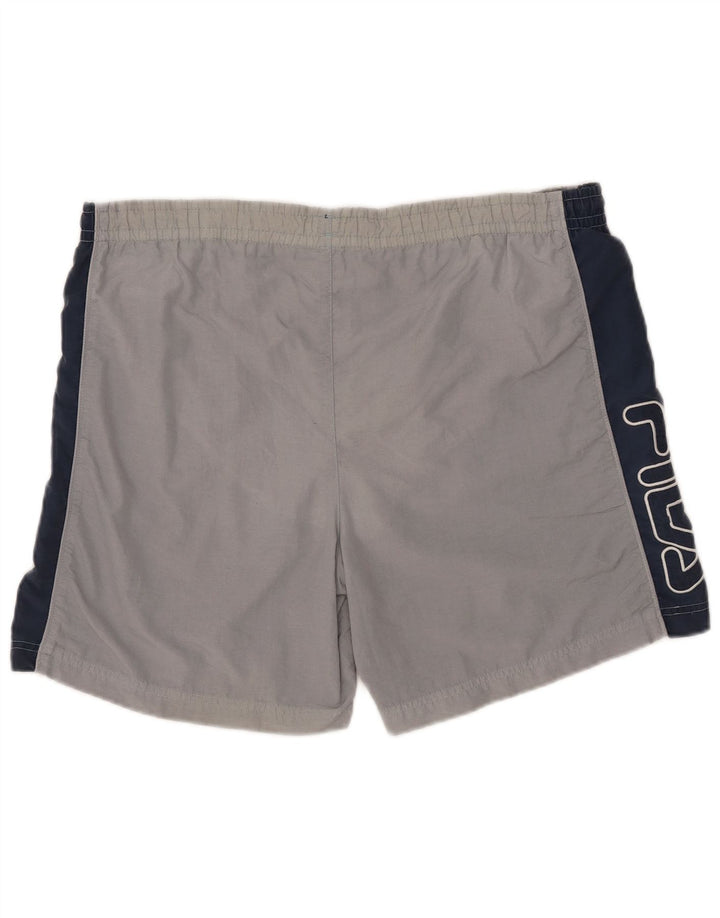 Fila Mens Graphic Sport Shorts Grande Bloco de cores cinza