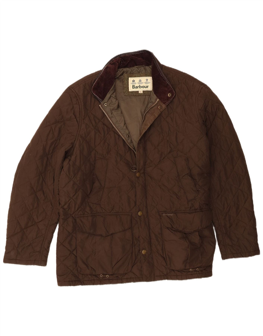 Jaqueta acolchoada masculina Barbour UK 44 2XL poliéster marrom