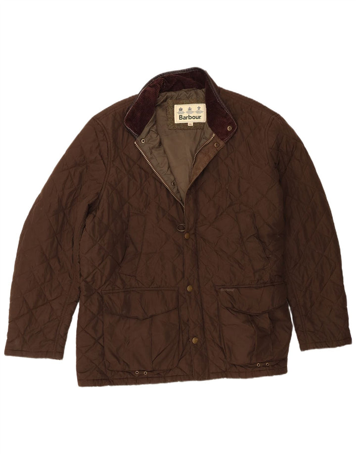 Jaqueta acolchoada masculina Barbour UK 44 2XL poliéster marrom
