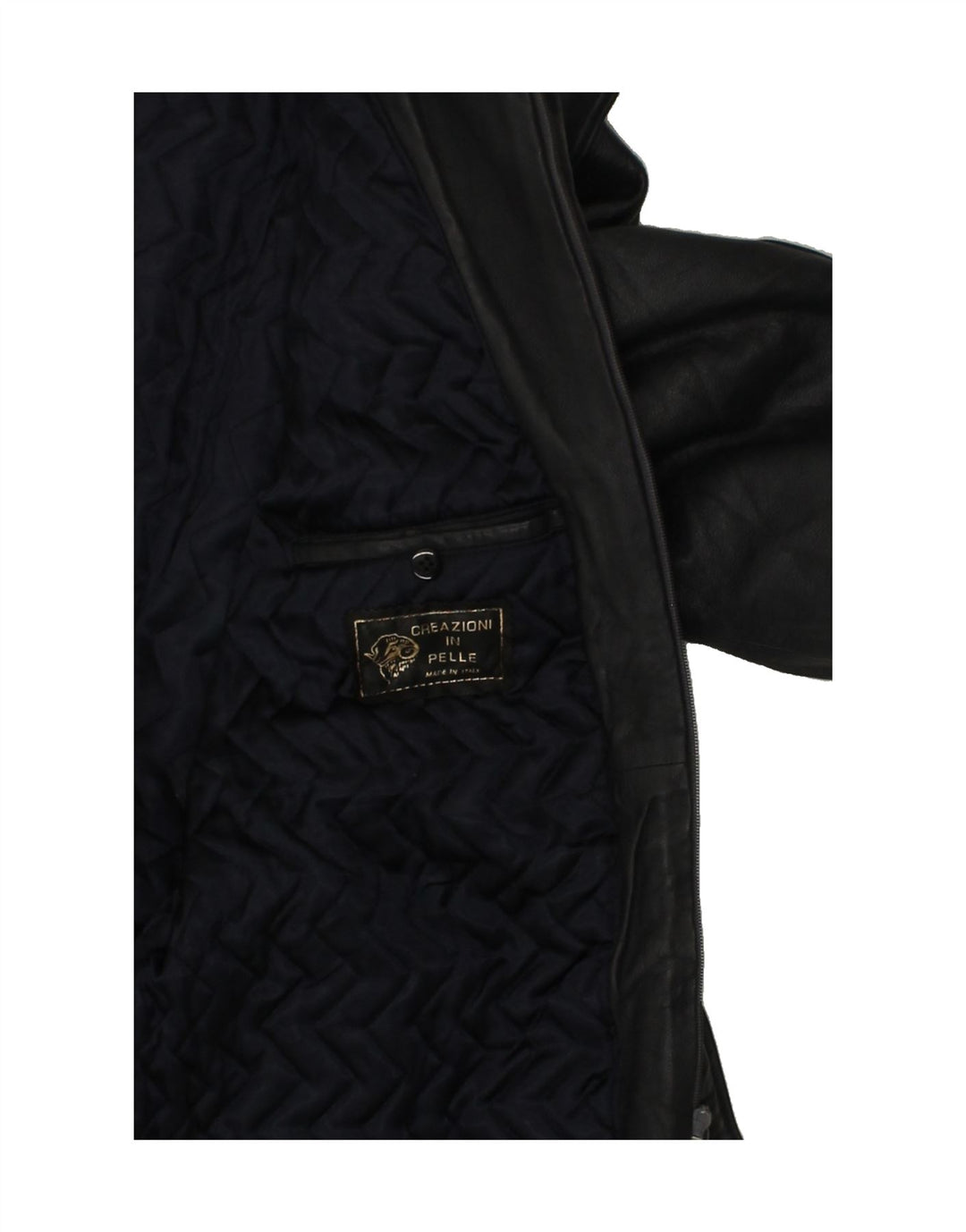 VINTAGE Mens Leather Coat IT 48 Medium Black Leather Vintage Vintage and Second-Hand Vintage from Messina Hembry 
