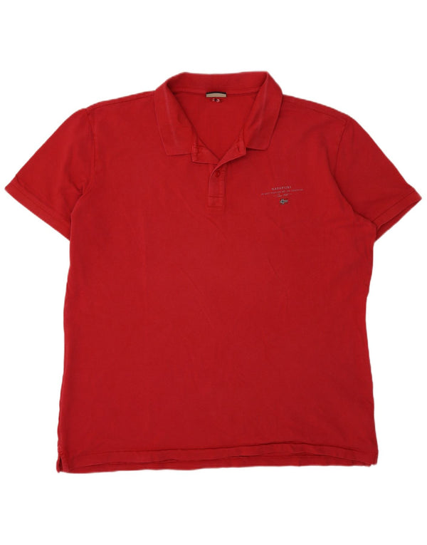 Camisa polo masculina Napapijri 3XL algodão vermelho