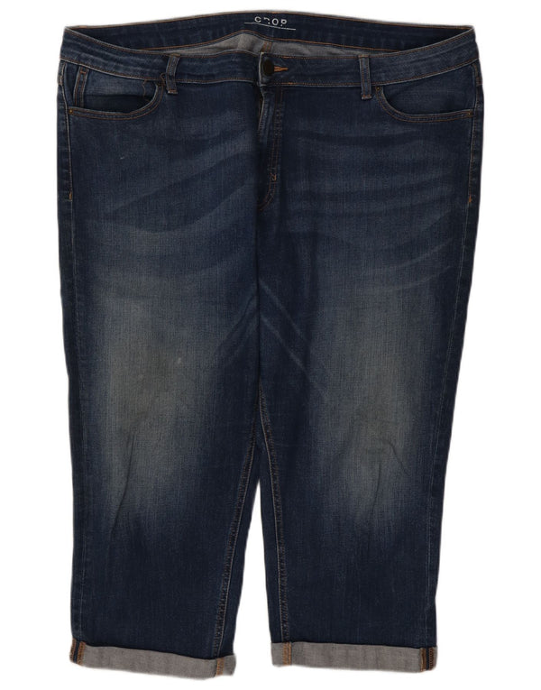 Calça jeans feminina Marks & Spencer UK 20 2XL W44 L21 azul algodão