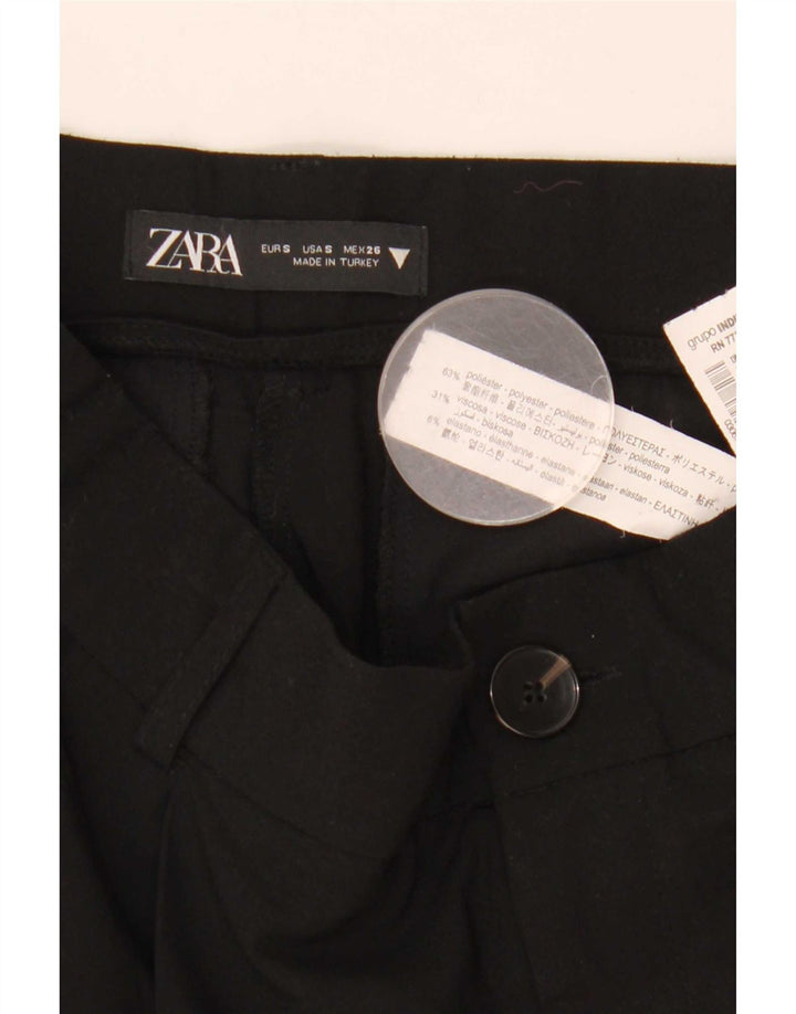 Zara Calça Chino Feminina Pegged Pequena W26 L31 Poliéster Preto
