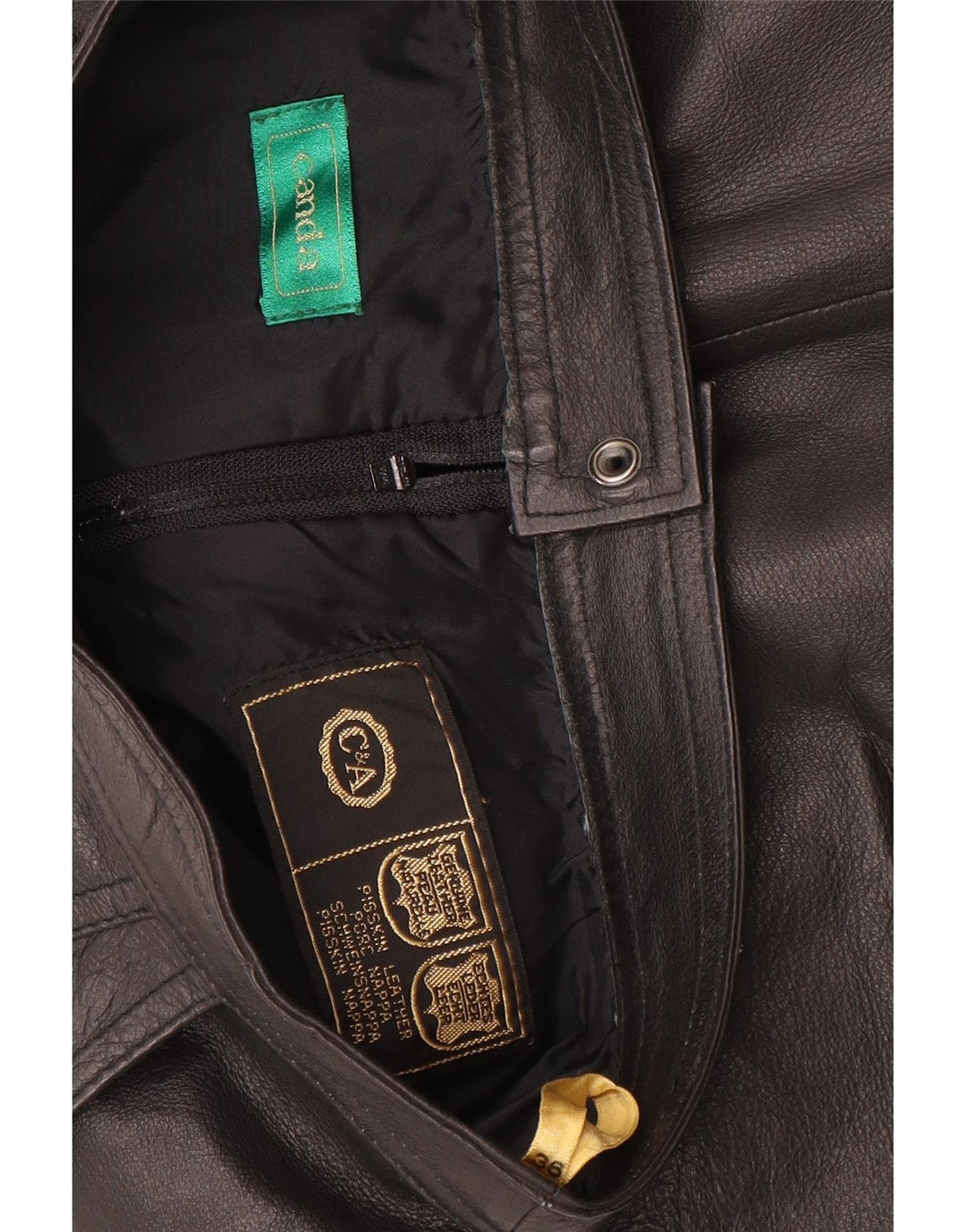 Saia feminina de couro CANDA IT 36 XS W24 couro preto