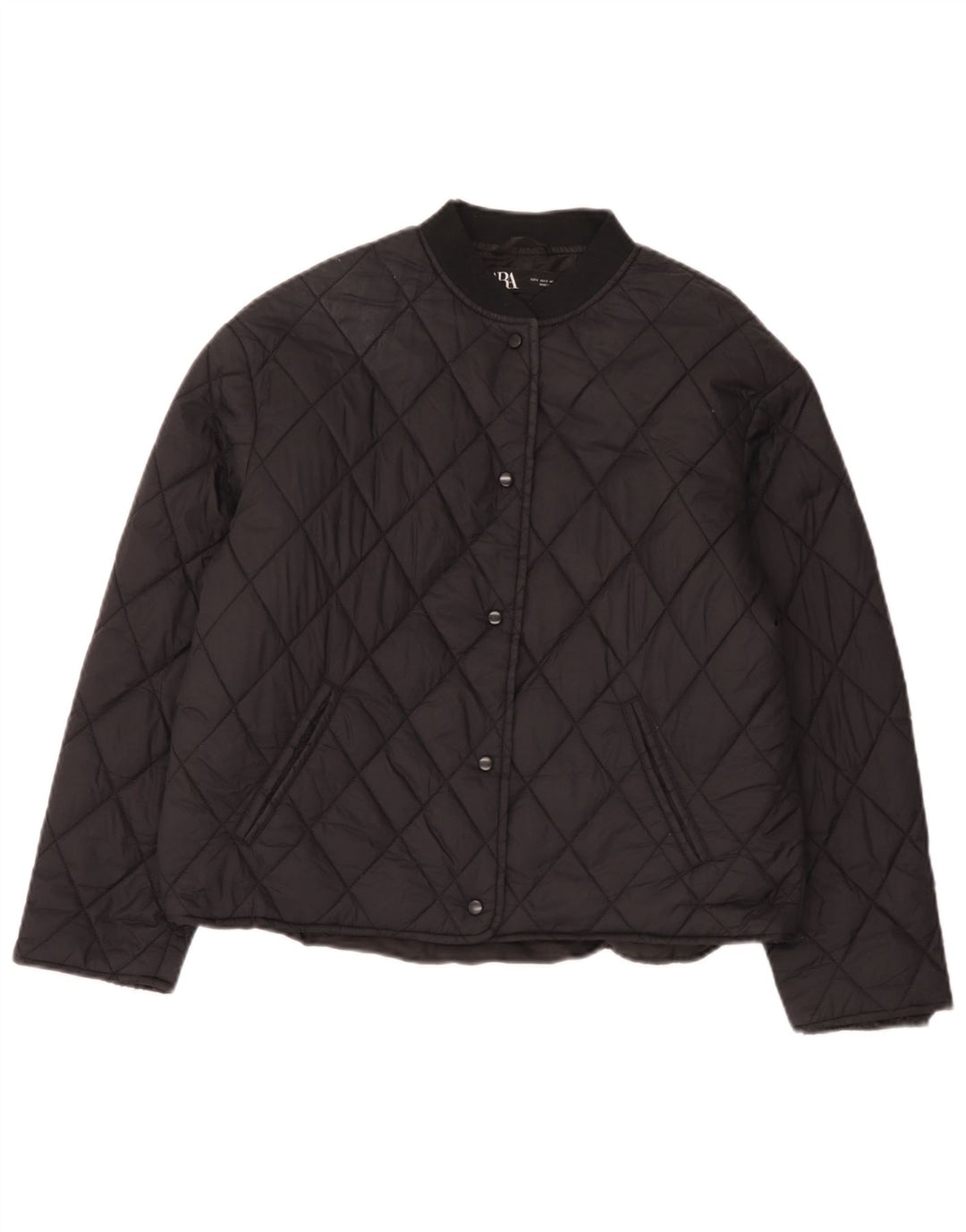 Jaqueta acolchoada grande Zara feminina UK 10 pequena preta