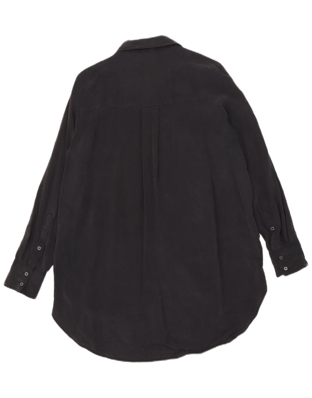 Vestido camisa feminino ZARA Reino Unido 14 médio preto modal