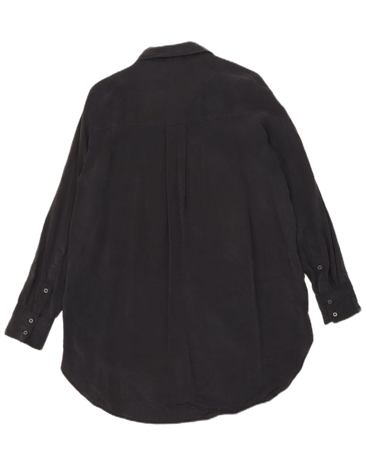 Vestido camisa feminino ZARA Reino Unido 14 médio preto modal