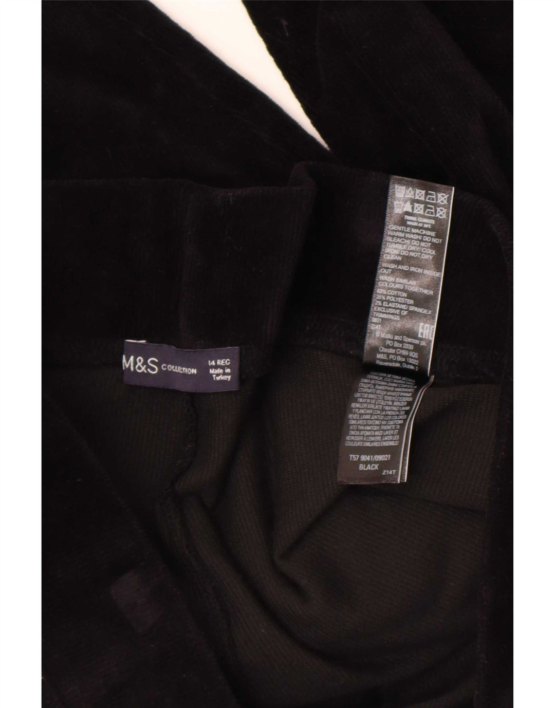 Leggings femininas Marks & Spencer Reino Unido 14 grande algodão preto