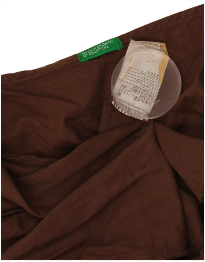 Top Cami feminino Benetton UK 12 algodão marrom médio