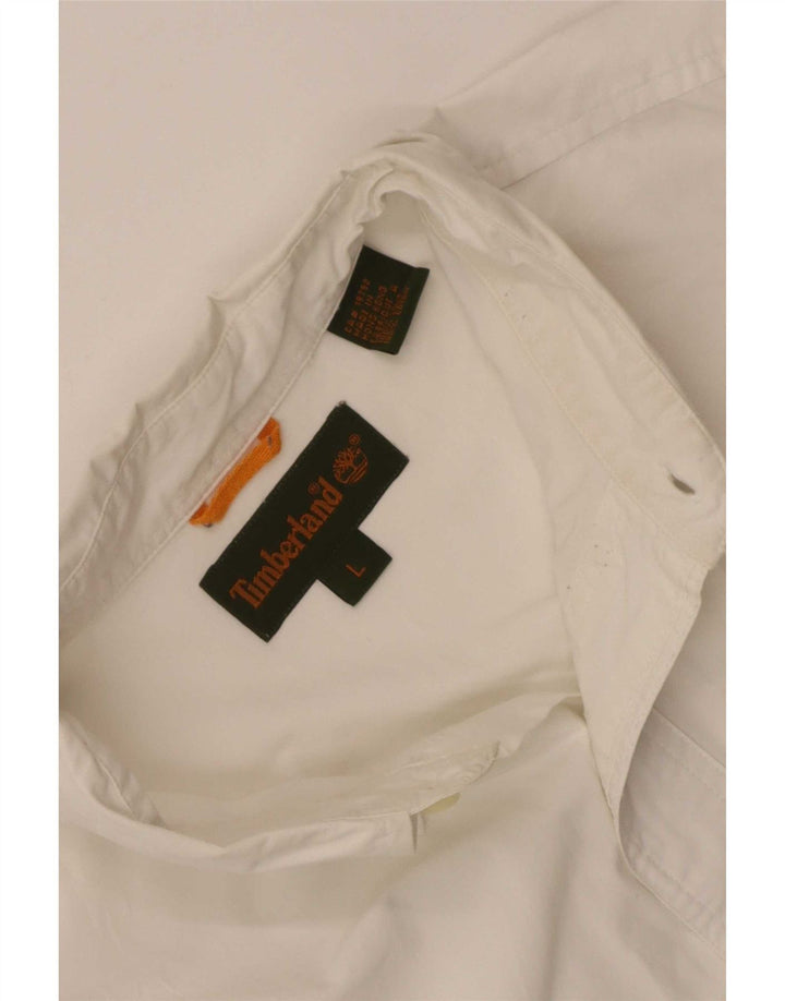 Camisa masculina Timberland grande algodão branco
