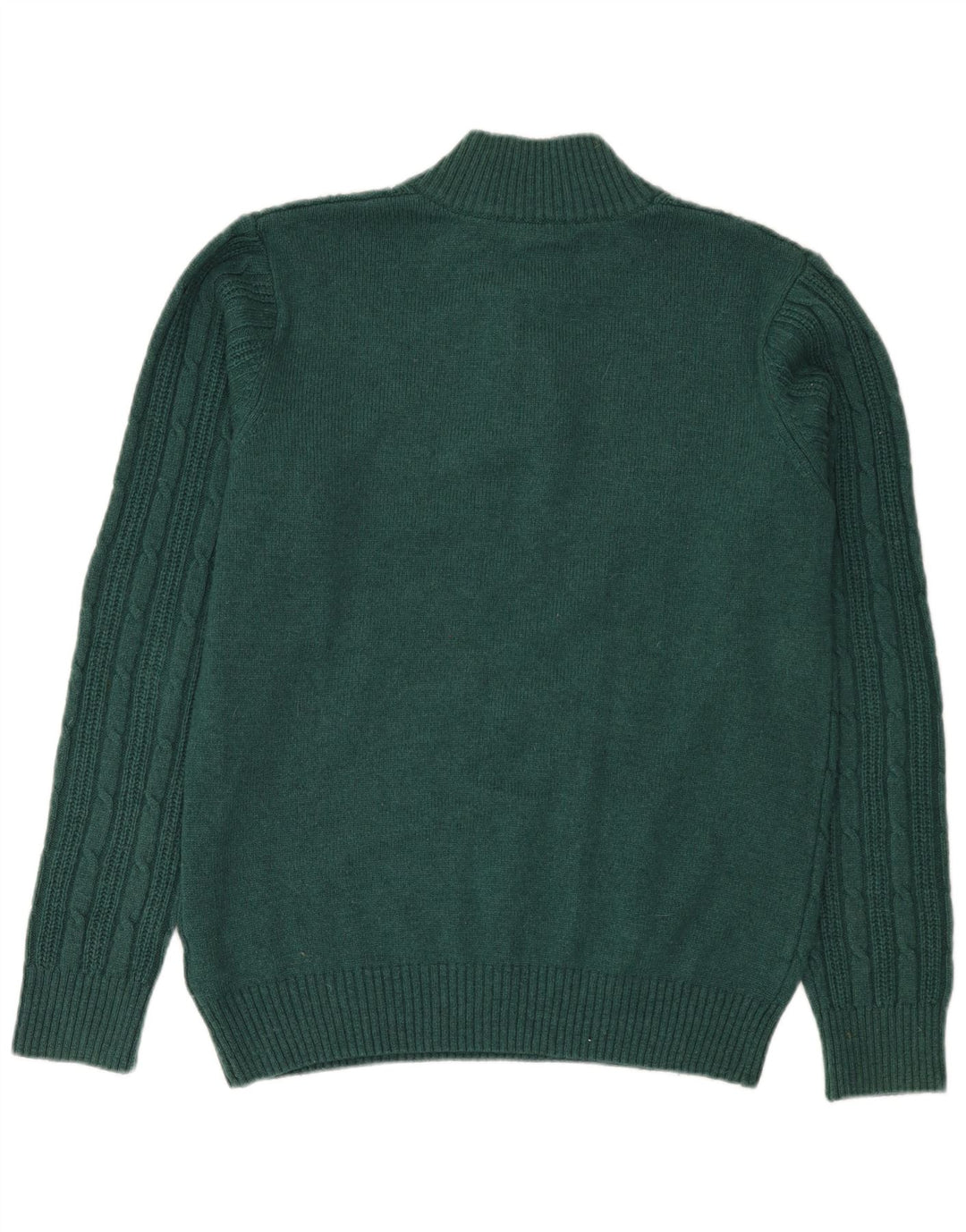 Suéter masculino com gola redonda e gola redonda, nylon verde médio