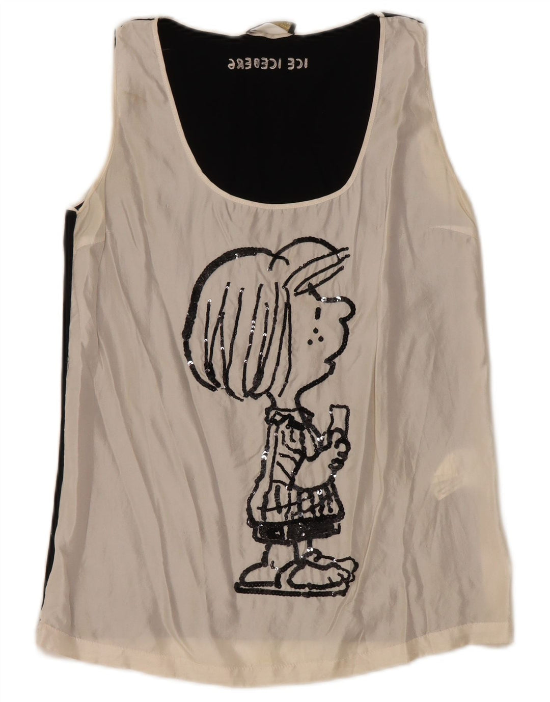 Blusa feminina gráfica ICEBERG UK 8 pequena bloco colorido off white