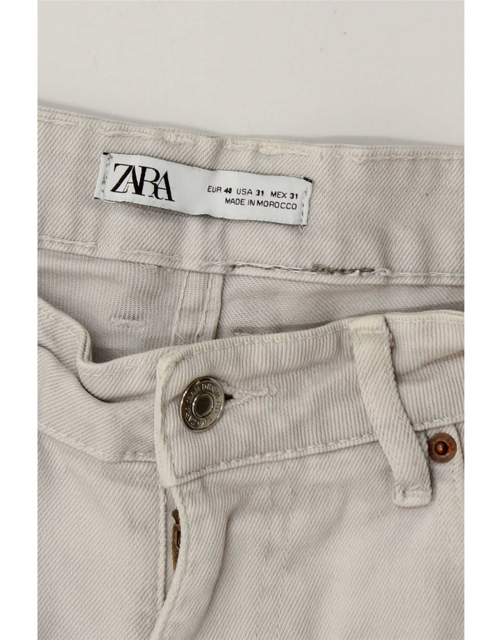 Zara Mens Denim Shorts EU 40 Médio W30 Algodão Bege