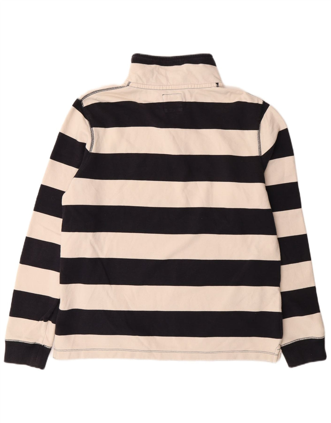 Suéter masculino FAT FACE com gola com botão e listrado médio azul marinho