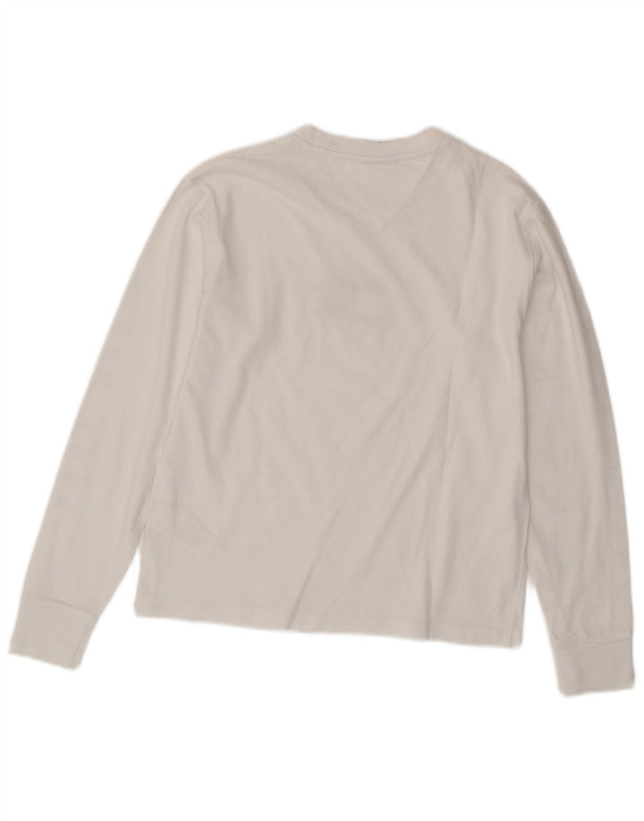 Camiseta feminina TOMMY HILFIGER com estampa gráfica Reino Unido 10 algodão branco pequeno