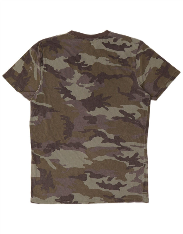Converse Mens Graphic T-Shirt Top Médio Camuflagem Cáqui