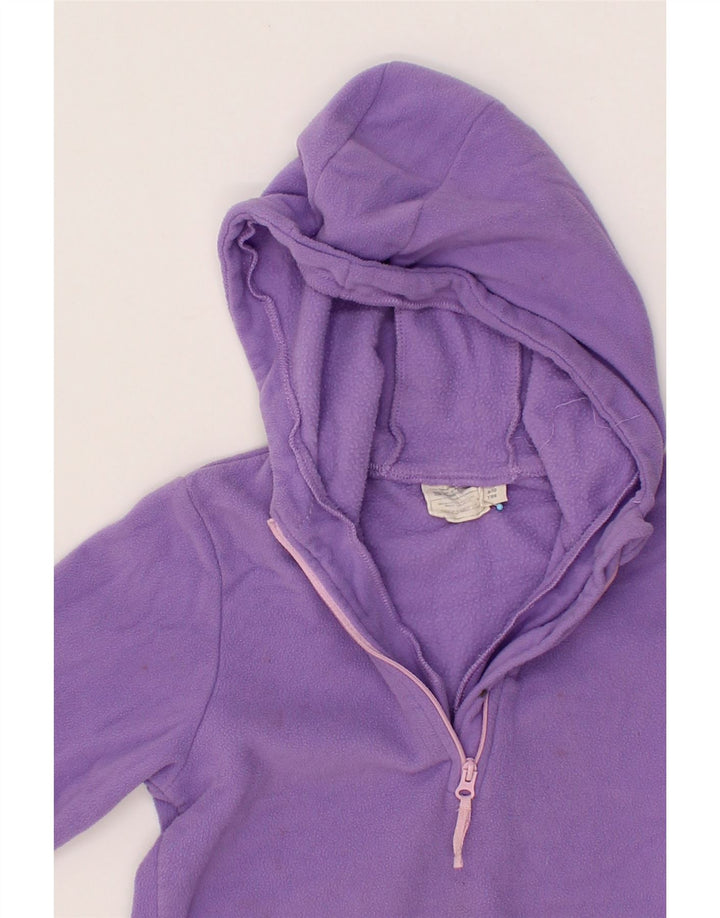 MOUNTAIN WAREHOUSE Girls Hooded Zip Neck Fleece Jumper 9-10 Years Purple Vintage Mountain Warehouse and Second-Hand Mountain Warehouse from Messina Hembry 