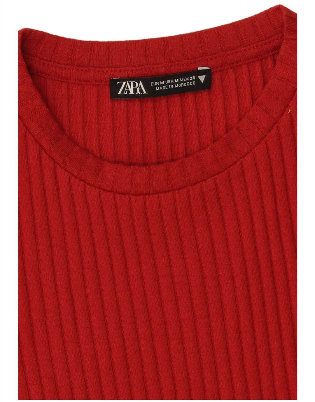 Zara Vestido feminino de malha bodycon Reino Unido 12 vermelho médio
