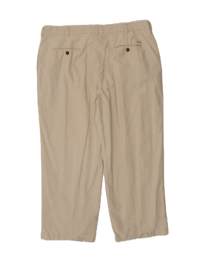 IZOD Mens Straight Suit Trousers W38 L27 White Linen Vintage Izod and Second-Hand Izod from Messina Hembry 