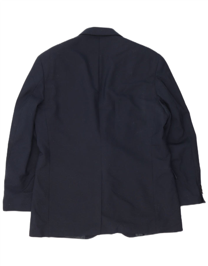 Jaqueta blazer masculina Dockers Longline 2 botões Reino Unido 44 2XL lã azul marinho