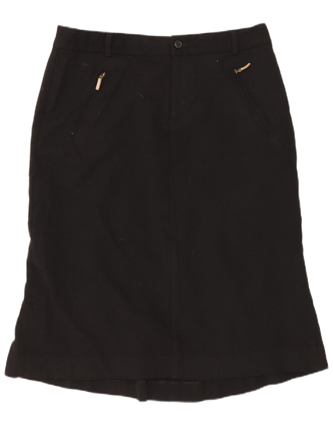 Saia feminina Ralph Lauren em linha A EUA 6 médio W30 lã preta