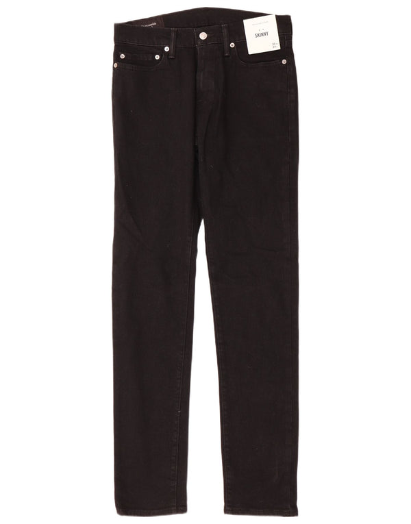 Calça jeans skinny masculina Abercrombie & Fitch W30 L34 algodão preto