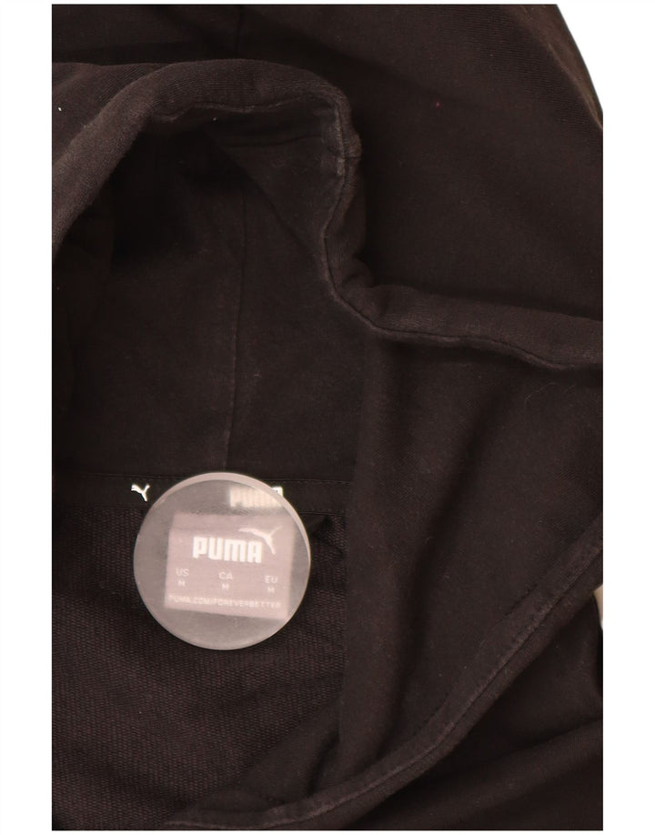 Suéter masculino PUMA com capuz e zíper gráfico médio preto algodão colorido