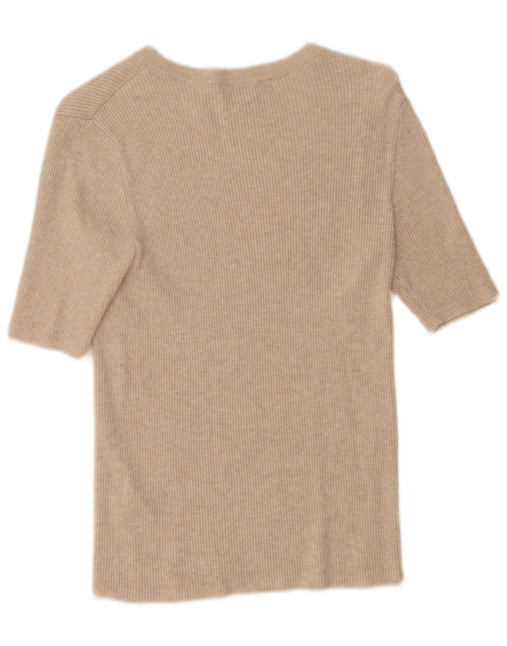 Camiseta feminina Marks & Spencer Top UK 12 Viscose bege médio